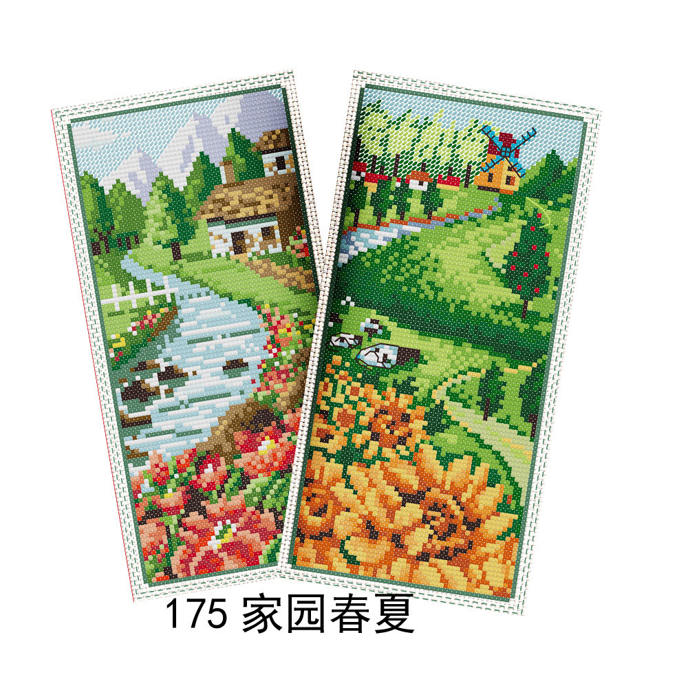 十字绣钱包材料包非成品套件自己绣无印花175家园春夏秋冬四季景