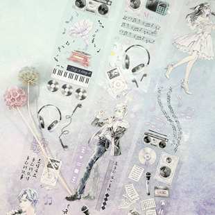 安琪米拉分装我的主打歌婚纱新娘12pet人物手帐胶带拼贴装饰胶带