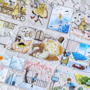 小毛太太造景胶带分装遇见雨过天晴绿夏pet拼贴装饰室内造景胶带