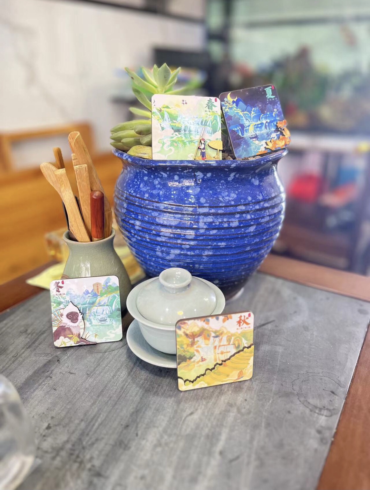 木质冰箱贴卡通可爱四季冰箱贴个人文创 四季春夏秋冬冰箱贴木质