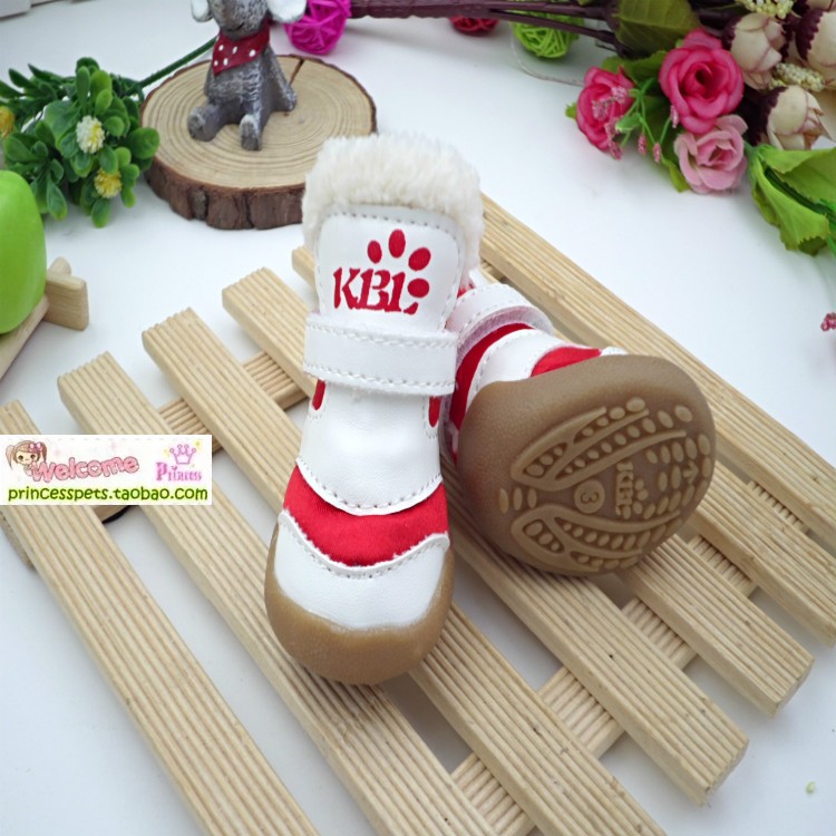 秋冬季羊羔绒狗狗鞋子保暖防滑