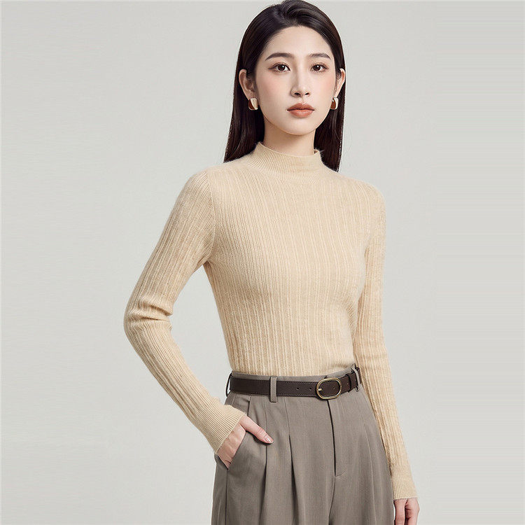 6羊毛无缝一体,一线成衣毛衣打底衫细短款内搭修身百搭毛针织衫