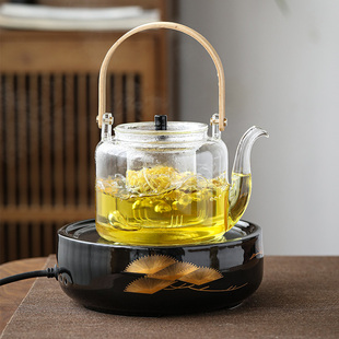 君器电陶炉煮茶器玻璃壶煮茶壶养生泡茶壶蒸煮壶提梁壶家用烧水壶