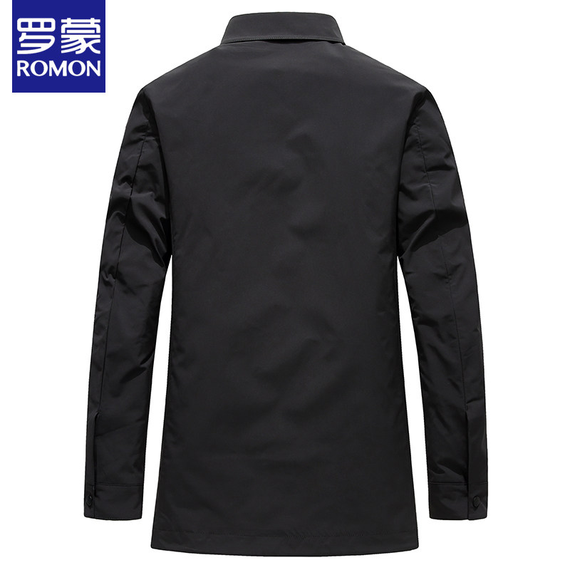 罗蒙高端翻领夹克外套男士秋季2025新款防风商务休闲百搭风衣男