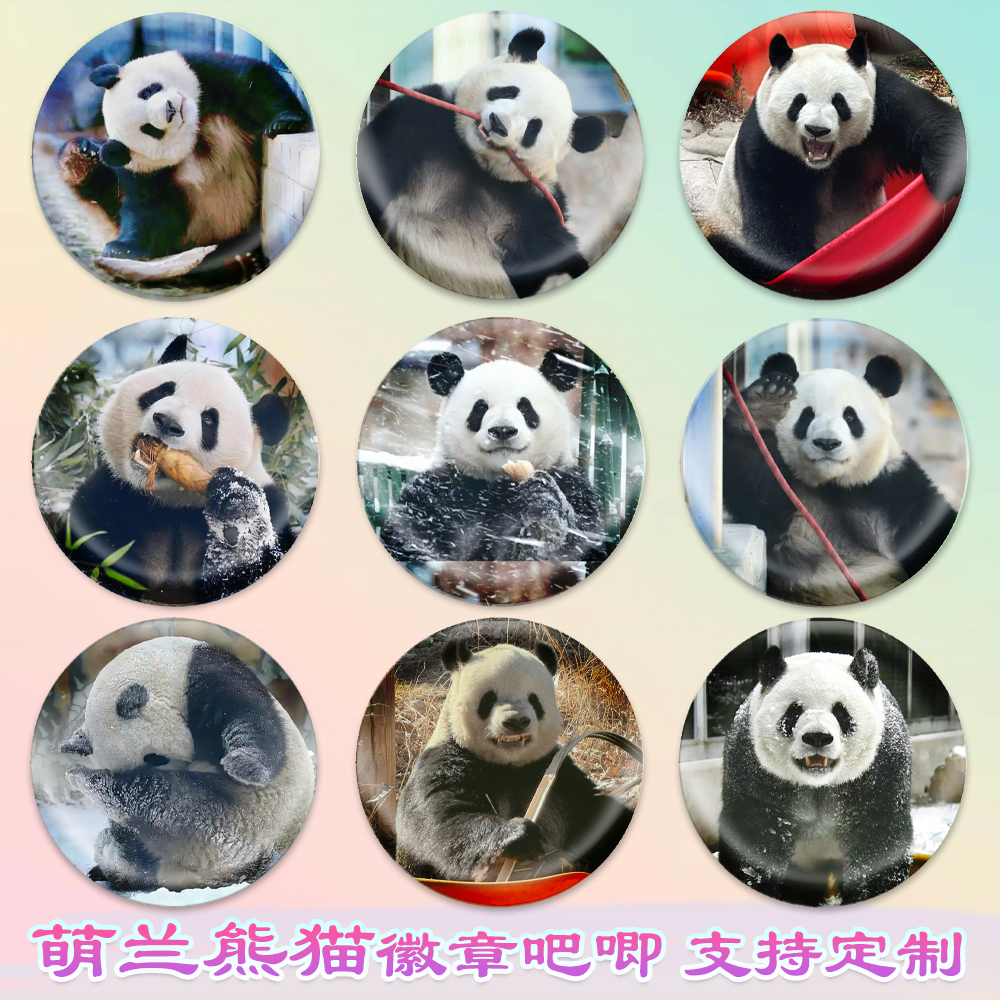 萌兰徽章熊猫吧唧马口铁钥匙扣书包挂件胸针diy谷子谷圈周边定制