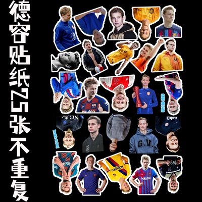 弗伦基·德容B款贴纸高清大头贴周边手账素材手机壳电脑装饰不干