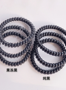 细款大号电话线发圈无痕头绳黑色扎头发橡皮筋简约发绳女皮套头饰