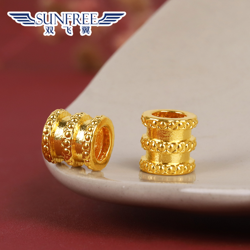 diy小蛮999足金配件大孔转运手串