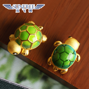 黄金龟壳烤漆小乌龟串珠3D硬金转运珠元宝金钱龟手串编绳配饰新款