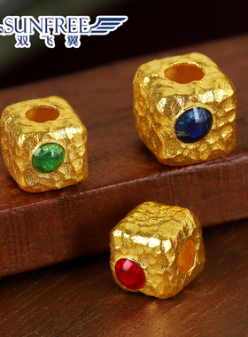 古法烧蓝锤纹几何方珠