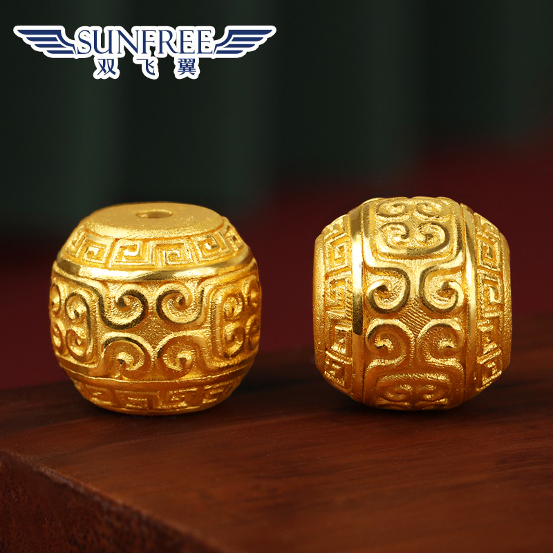 古法足金双飞翼祥云手链