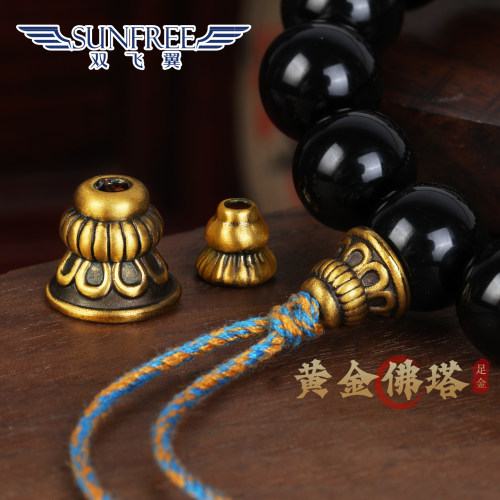 做旧三通佛塔足金999配件百搭