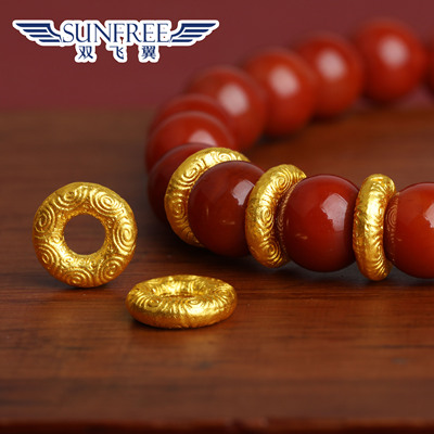 古法黄金乾坤圈祥云纹小金圈