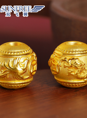 龙凤呈祥图案手串编绳隔珠金珠