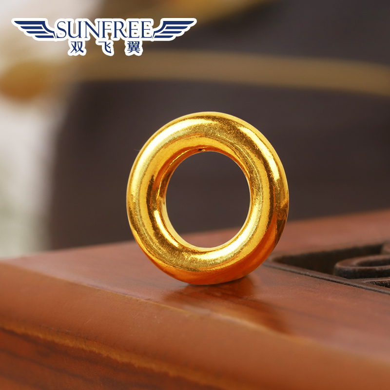 足金双飞翼跑环乾坤圈情侣