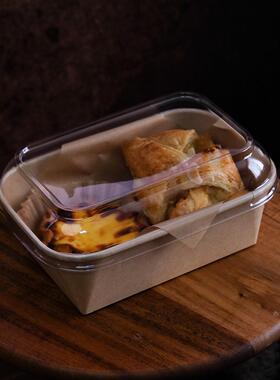 耐高温现烤面包蛋糕牛皮色纸盒子芝士炼乳吐司盒冷藏盒子带盖方形