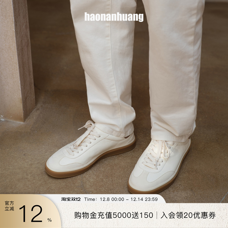 haonanhuangLP老钱风真皮德训鞋