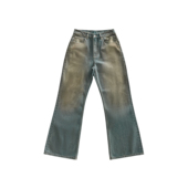 haonanhuang 重置2021M做旧手工抹脏宽松微喇泥染牛仔裤