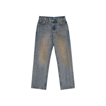 haonanhuang/浩楠黄 重制501锈迹落色擦脏破坏直筒牛仔裤