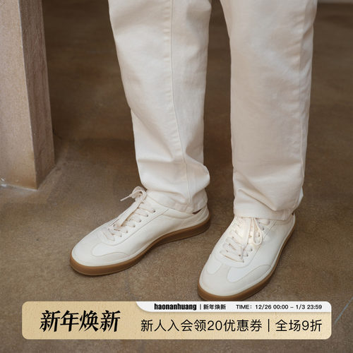 haonanhuangLP老钱风真皮德训鞋