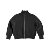 haonanhuang 几何粗针休闲特殊肌理基础纯色拉链半高领毛衣