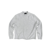 haonanhuang 羊驼绒丝滑软糯羊绒触感基础圆领下脚卷边毛织长袖