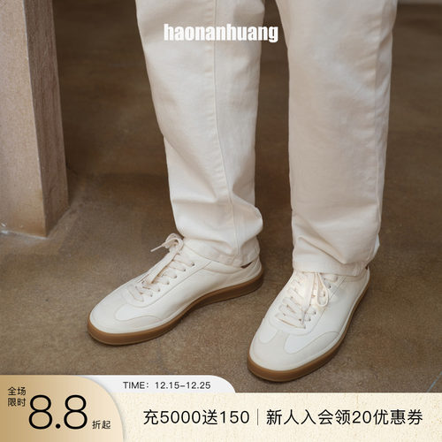 haonanhuangLP老钱风真皮德训鞋