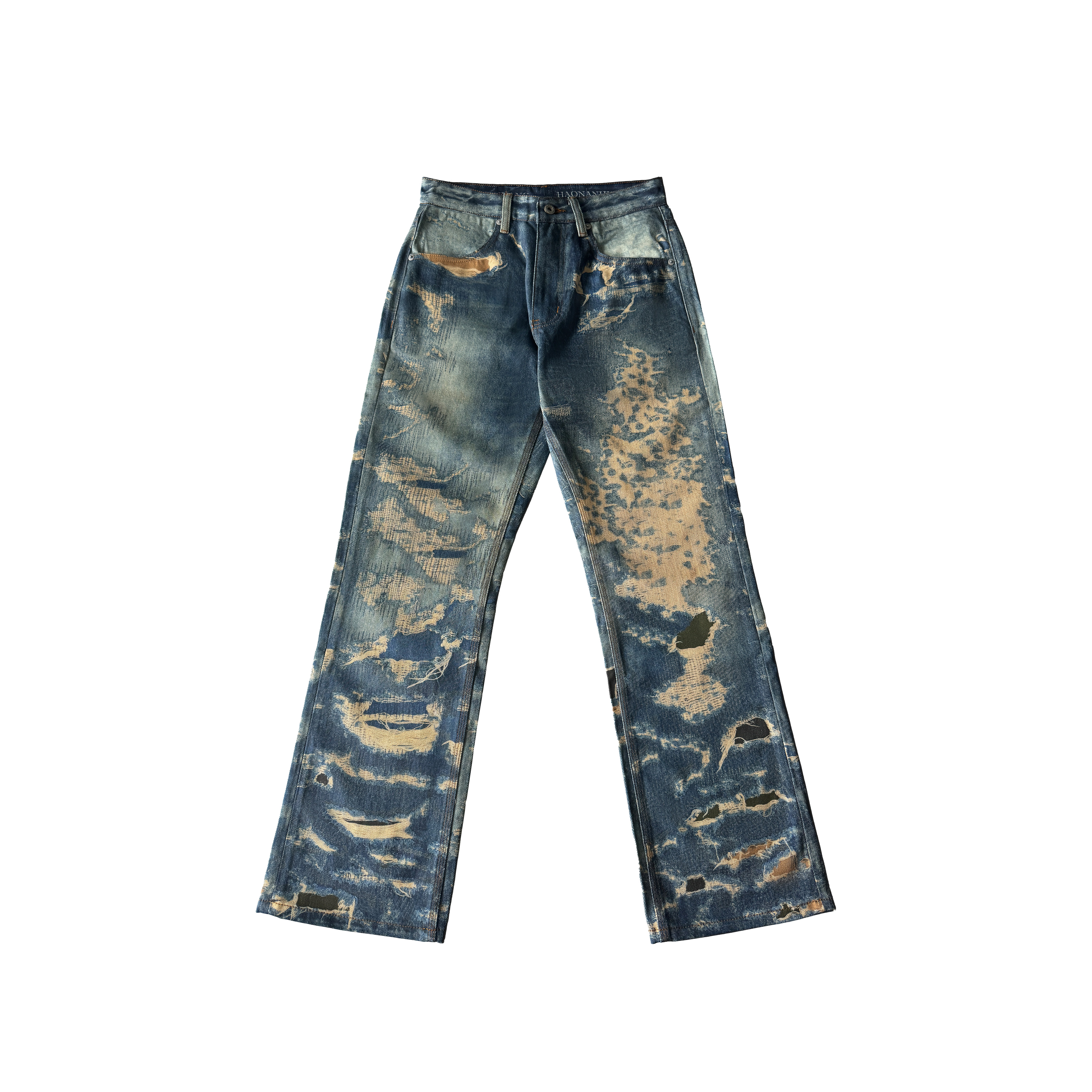 复古做旧破坏牛仔裤haonanhuang