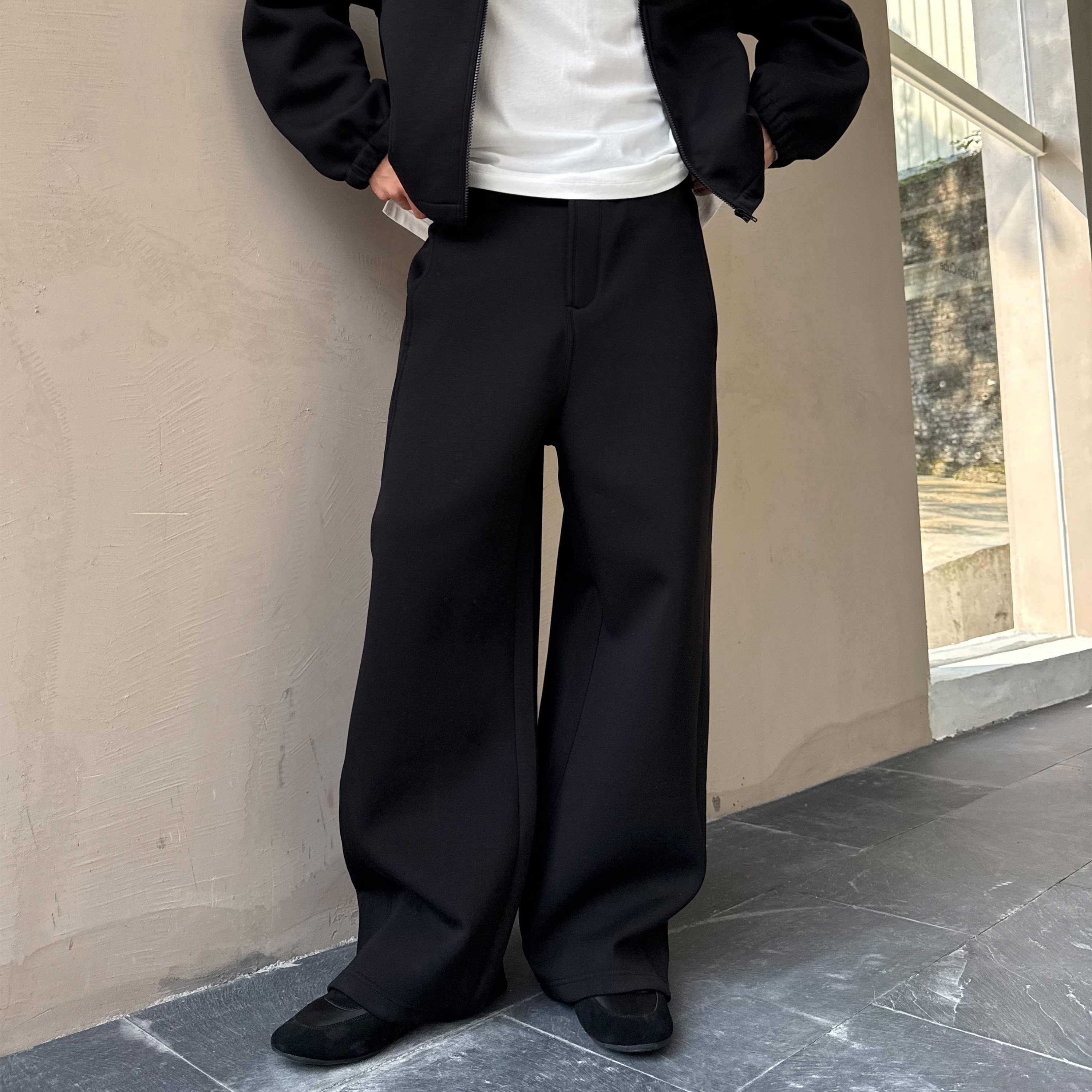 haonanhuang 定制太空棉绒感极简主义立体剪裁弯刀长裤卫裤,男装,卫裤,淘宝优惠券,粉丝福利购,淘宝优惠卷