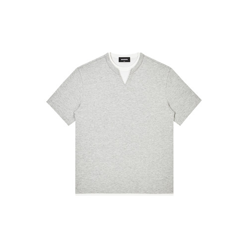 haonanhuang开叉切割V领短袖T