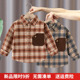 新款 2026春秋季 儿童宝宝磨毛纯棉格子翻领衬衣上衣潮 衬衫 男童长袖