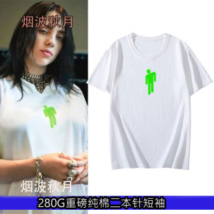 碧梨Billie Eilish同款宽松T恤ins欧美潮牌说唱歌手情侣短袖嘻哈