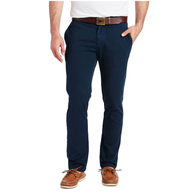 美国中腰弹力纯色商务休闲长裤