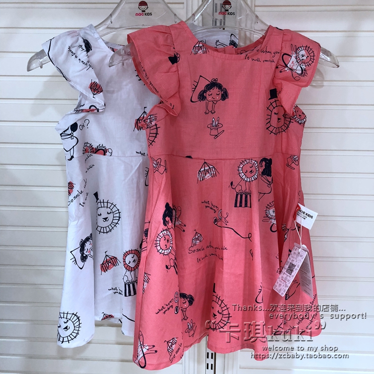 abckidsͯװÕýÆ·2018ÏÄ¿îF82131209ŮͯȫÃÞ¿¨Í¨Í¼°¸Á¬ÒÂȹ80-120