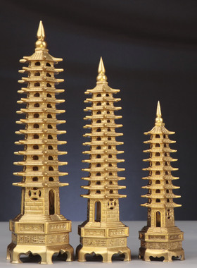 铜制九层13层学生用的文昌塔开逢考必过书房桌面摆件光考生吉祥物