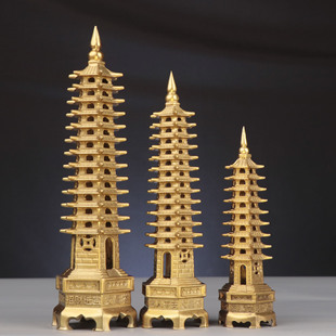 铜制九层13层学生用的文昌塔开逢考必过书房桌面摆件光考生吉祥物