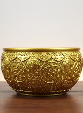 黄铜金蟾聚宝盆风水布局摆件开十二生肖聚宝盆过招财金属钱币转光