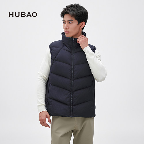 虎豹简约保暖百搭羽绒马甲男女同款加绒外套女款90绒子含量鸭绒