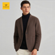 虎豹秋冬棕色商务休闲西服中年男装 70%羊毛大衣 上衣便西