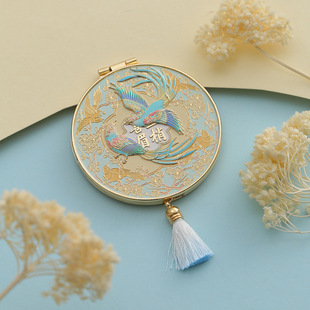 西安文创化妆镜可折叠手持便携随身金属镜子旅游纪念伴手礼品礼盒