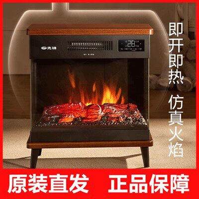 先锋壁炉取暖器仿真火焰语音暖风机电火炉家用多功能欧式电暖风机