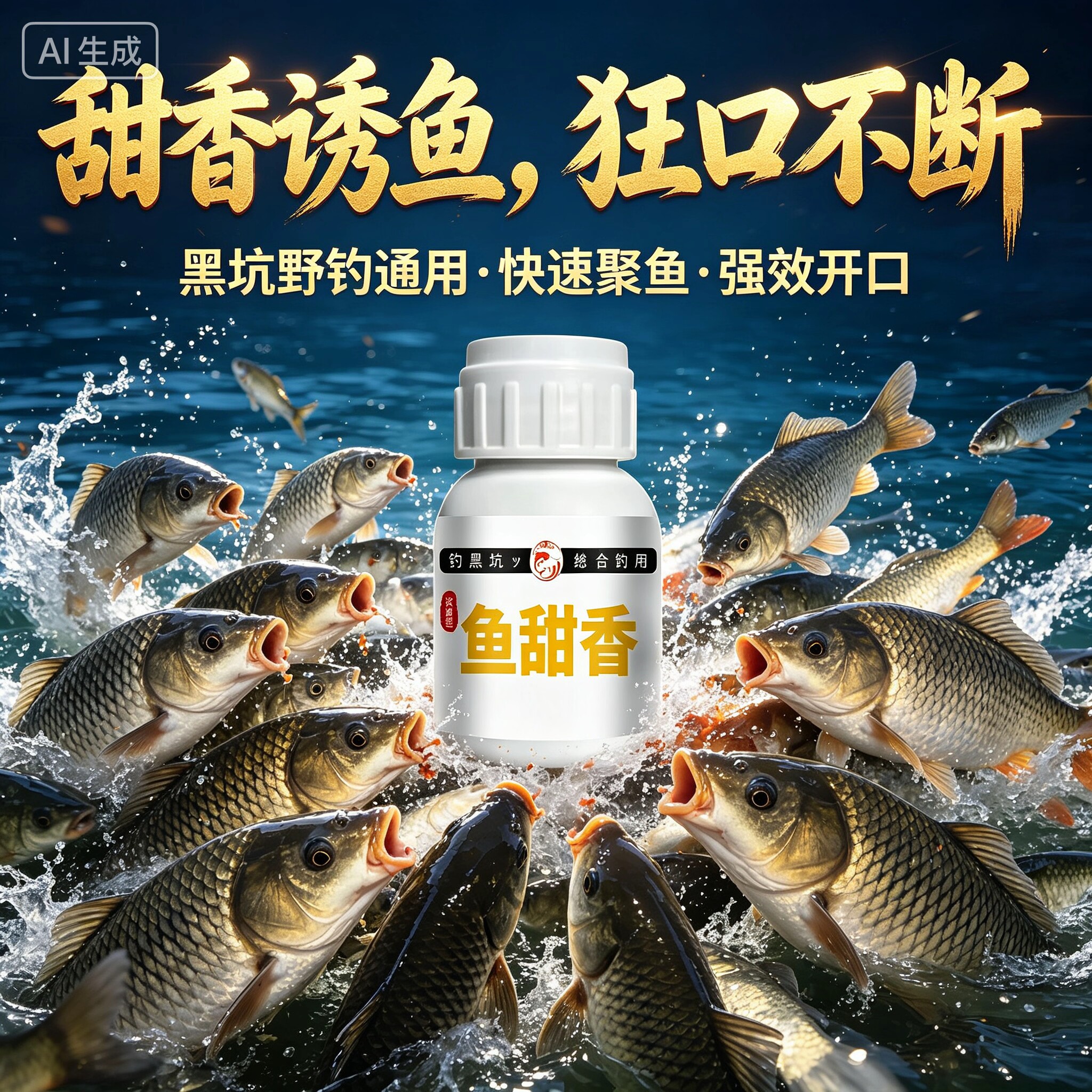 奇鱼甜香钓鱼小药粉野钓黑坑鲫鲤青草鳊鱼鲢鳙开口诱食信息素生物
