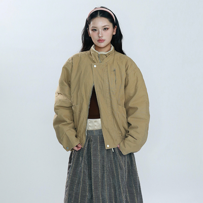 LOCALMANSIN人造皮草内里夹棉高领夹克棉服