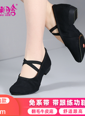 专业黑色舞蹈鞋女士成人软底室内外形体民族舞古典跳舞鞋新款2025