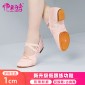 舞蹈鞋 肉粉色芭蕾舞鞋 女软底练功鞋 新款 儿童外穿室内教师鞋 跳舞鞋