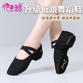 教师成人芭蕾舞蹈训练舞鞋 女软底低跟练功鞋 带跟 专业舞蹈鞋 升级款