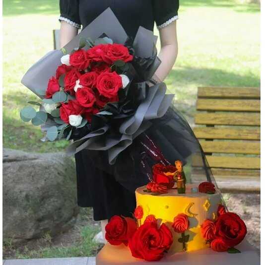 本溪县繁荣商场长江路桓仁县鹏翔购物广场玫瑰花生日蛋糕鲜花店妇