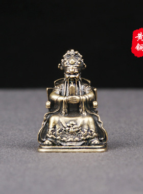 复古黄铜龙王四海菩萨龙五爷财神像家用摆件纯铜像招财吊坠铜挂件
