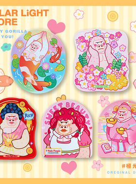 极光士多巨猩原创可爱卡通办公游戏桌垫电脑鼠标垫布防滑锁边橡胶