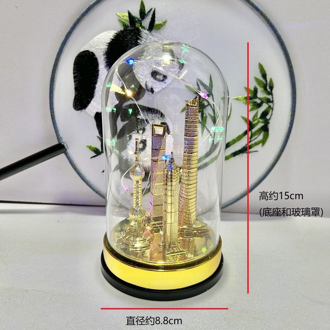 上海旅游纪念品东方明珠金茂大厦环球金融中心金属建筑模型摆件。